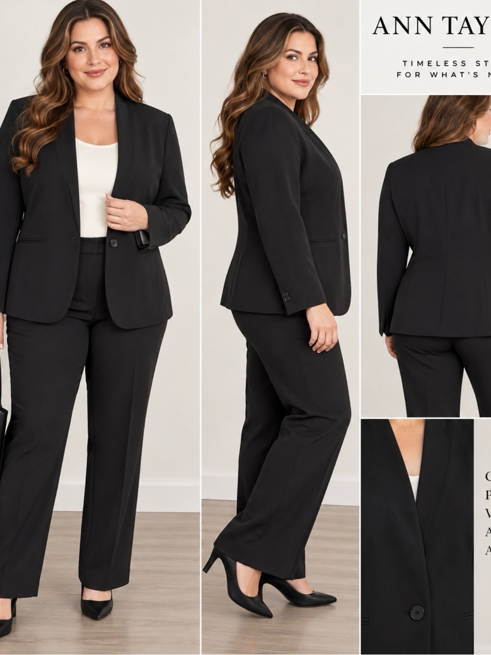 Ann Taylor Womenās Black Blazer Size 18 NWT One Button Stretch Career Jacket